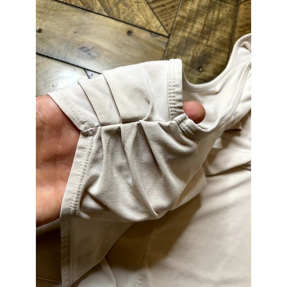 Fabletics Cream Open Back Tencil Sleeveless Shirt - image 2